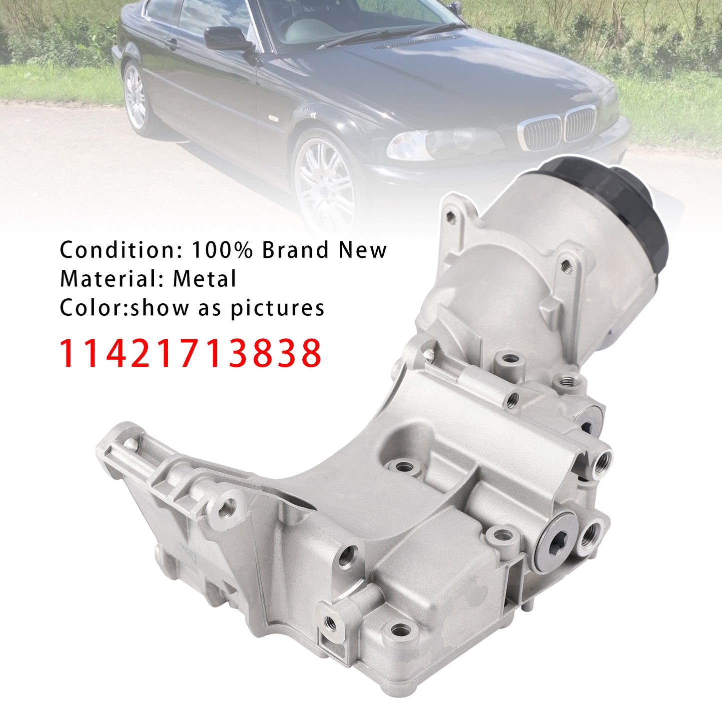 BMW E85 E46 E39 320i 330i X5 525i 528i 530i X3 11421713838 Engine Oil Cooler  Filter Housing