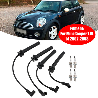 2002-2008 Mini Cooper S -L4 1.6L 54058 4PCS Spark Plugs Wire Set