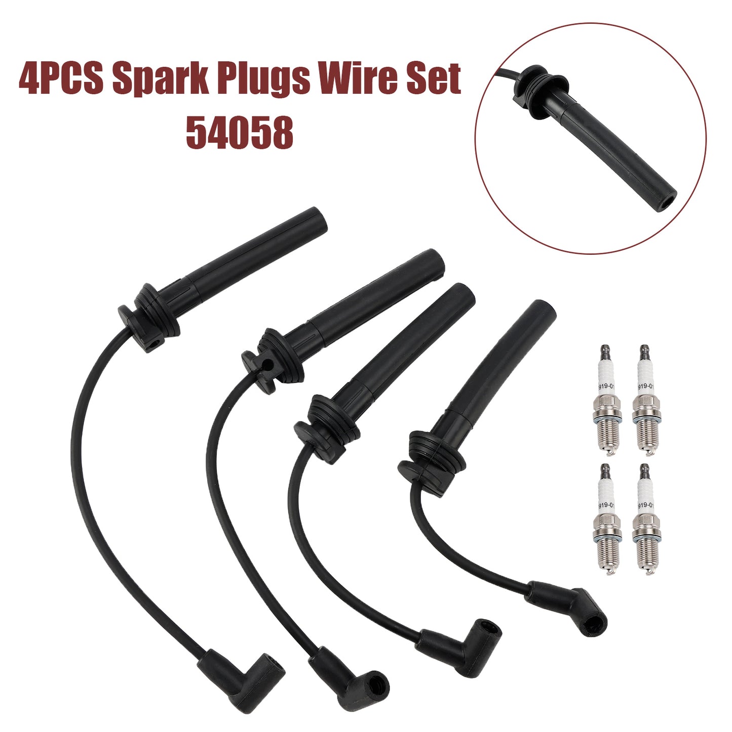2002-2008 Mini Cooper S -L4 1.6L 54058 4PCS Spark Plugs Wire Set