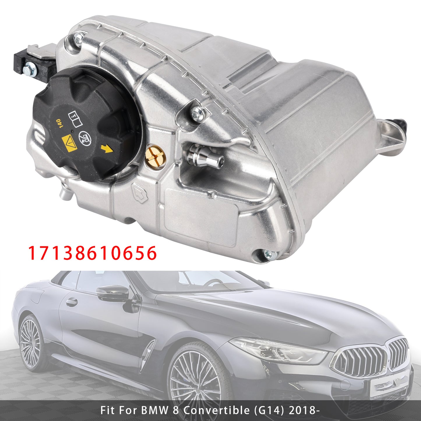 2018-2021 BMW 530e 17139884859 Aluminum Coolant Reservoir Expansion Tank
