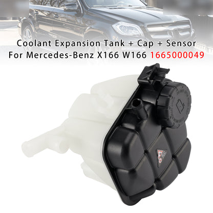 Mercedes-Benz X166 W166 1665000049 Coolant Expansion Tank + Cap + Sensor