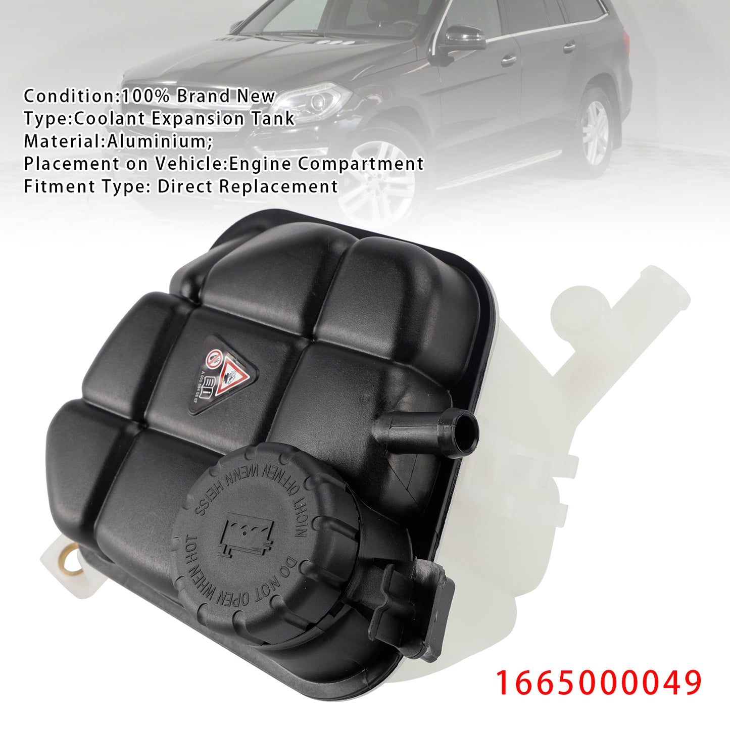 Mercedes-Benz X166 W166 1665000049 Coolant Expansion Tank + Cap + Sensor
