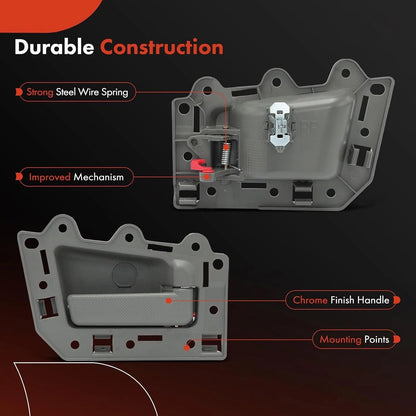 4pcs Front Rear LH&RH Inside Inner Door Handle Gray 2005-2011 Jeep Grand Cherokee