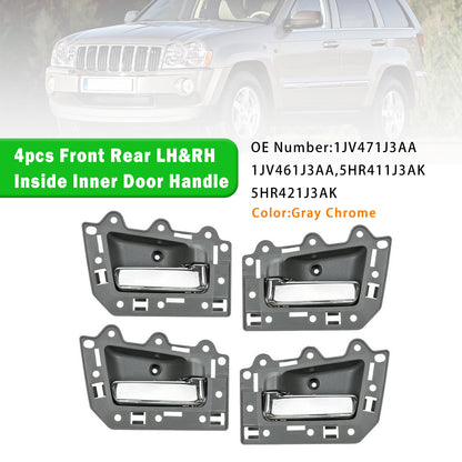 2005-2011 Jeep Grand Cherokee 4pcs Front Rear Inside Inner Door Handle Chrome