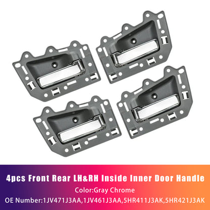 2005-2011 Jeep Grand Cherokee 4pcs Front Rear Inside Inner Door Handle Chrome
