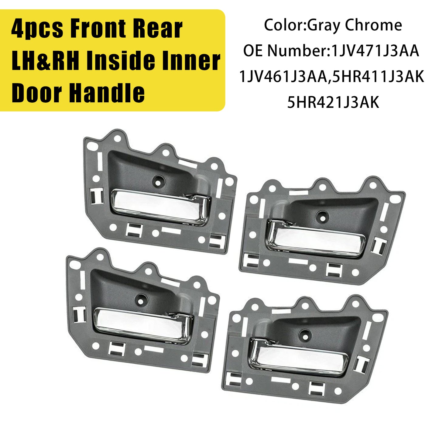 2005-2011 Jeep Grand Cherokee 4pcs Front Rear Inside Inner Door Handle Chrome