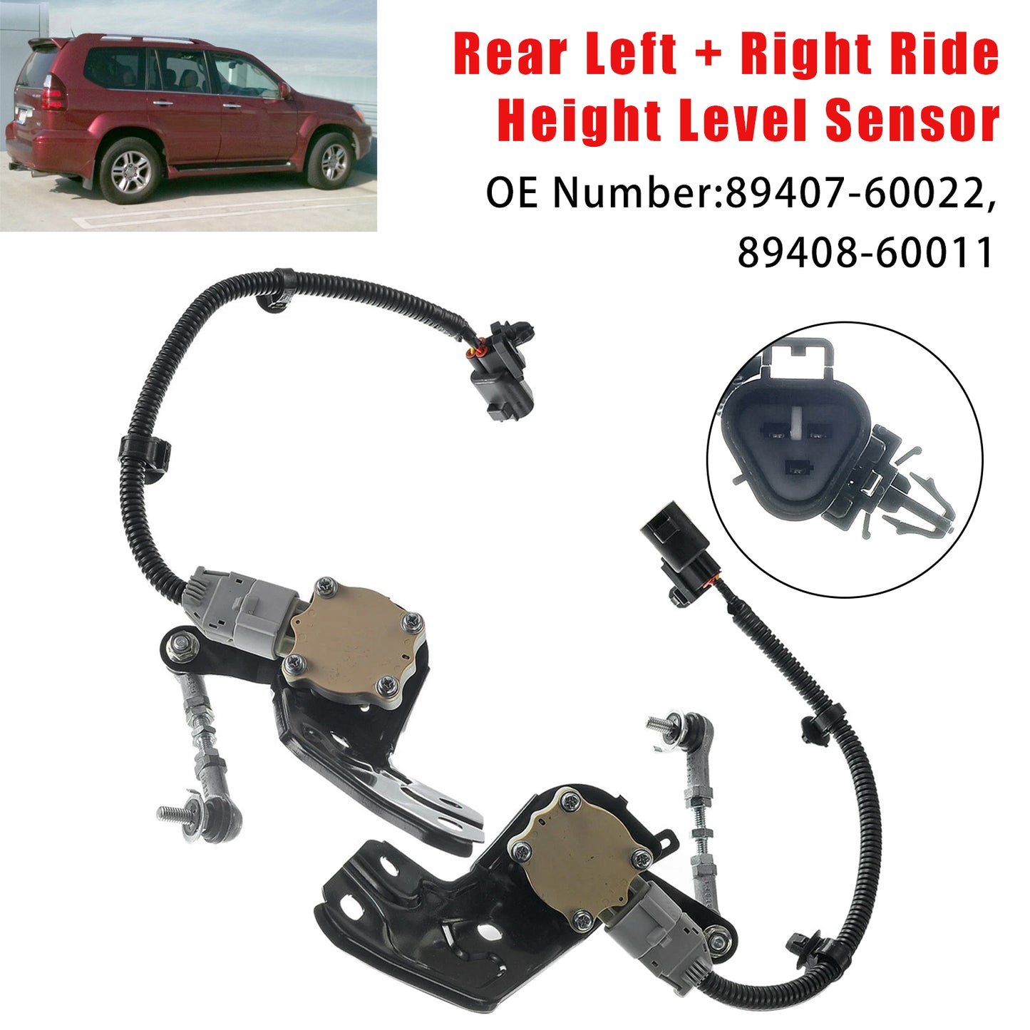 2003-2009 Toyota 4Runner Lexus GX470 4.7L 2PCS Ride Height Level Sensor Rear