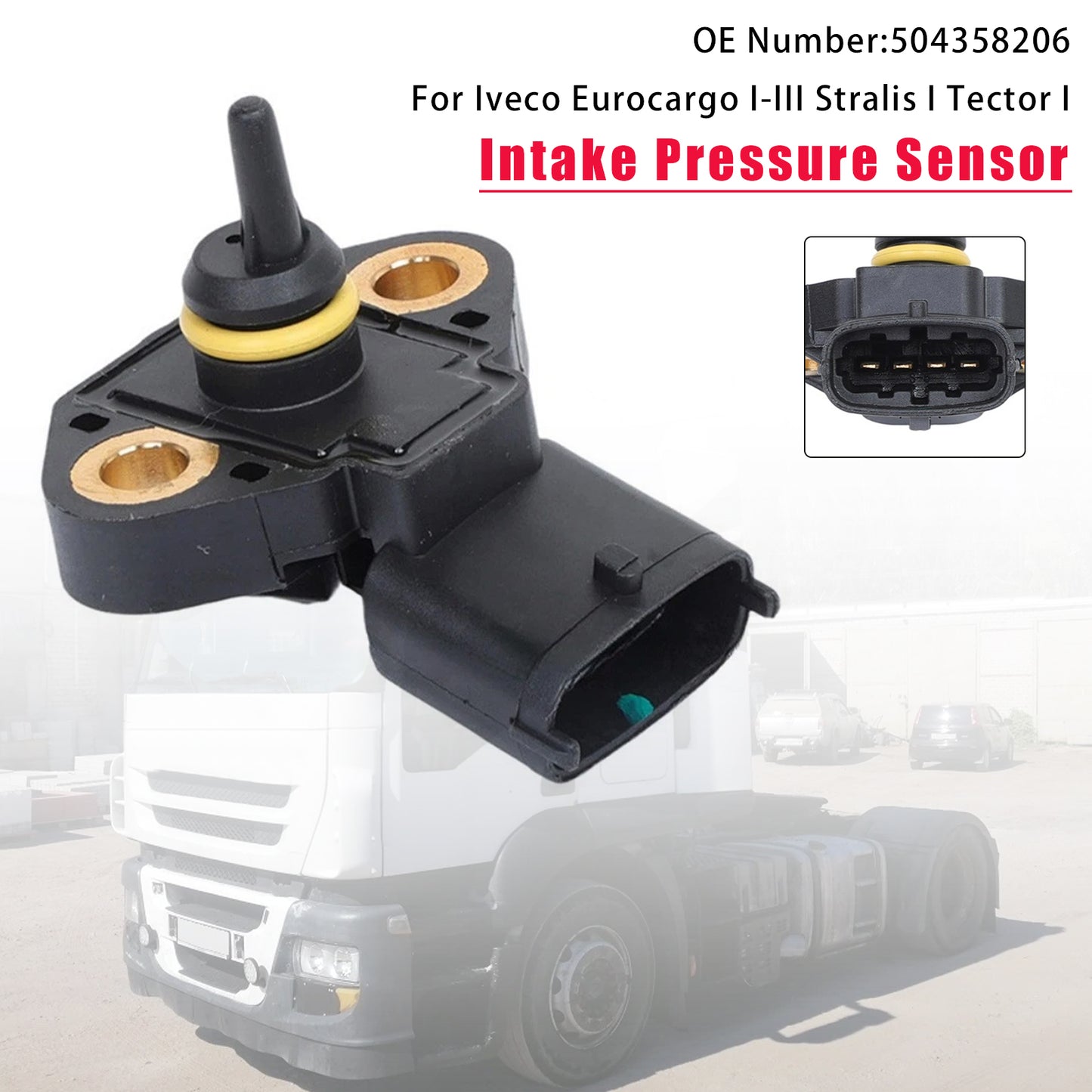 2000 Iveco Eurocargo I-III Dump Truck Diesel 504358206 Intake Pressure Sensor