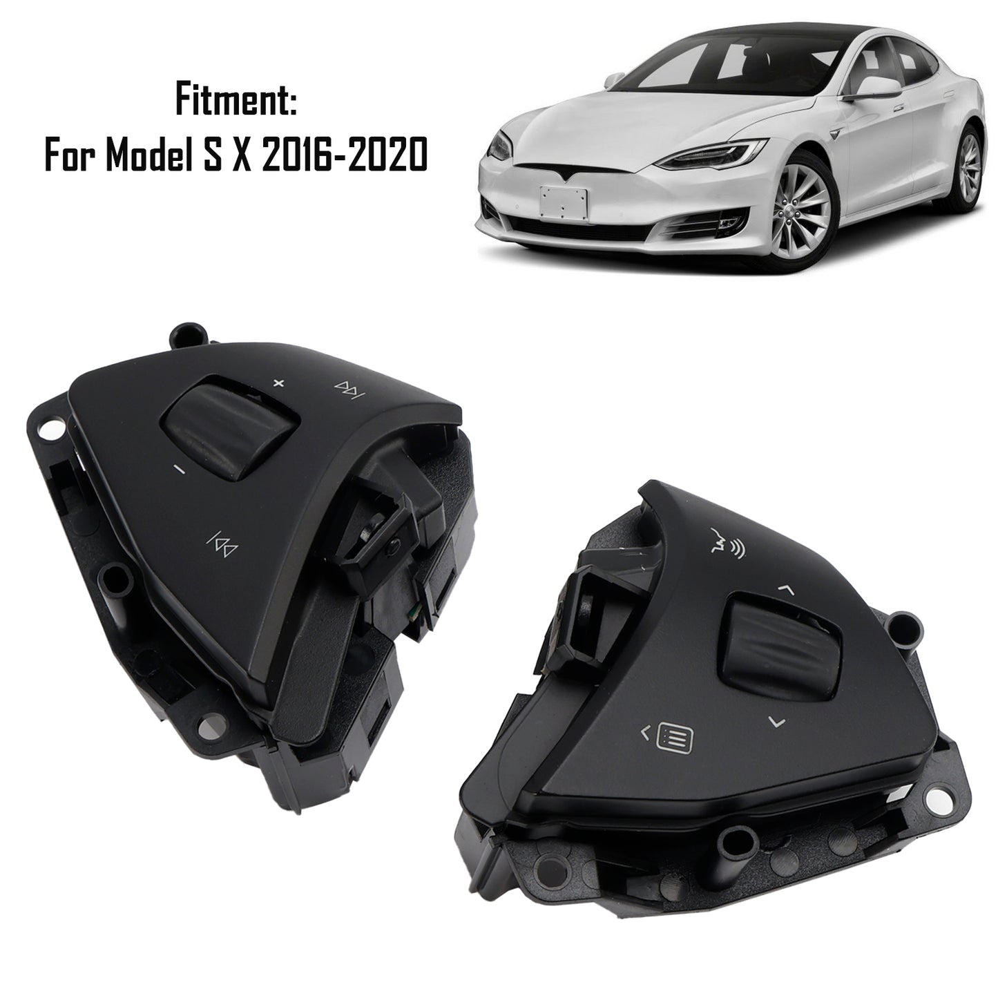 2016-2020 Model S X 1013242-00-F Left+Right Steering Wheel Audio Voice Control Button