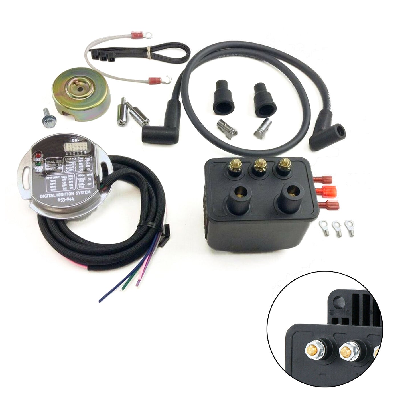 1970-1999 Carbed Big Twin Models & 1971-2003 Sportster models except 1200S Sport 53-660 Double Fire Electronic Ignition Kit fit
