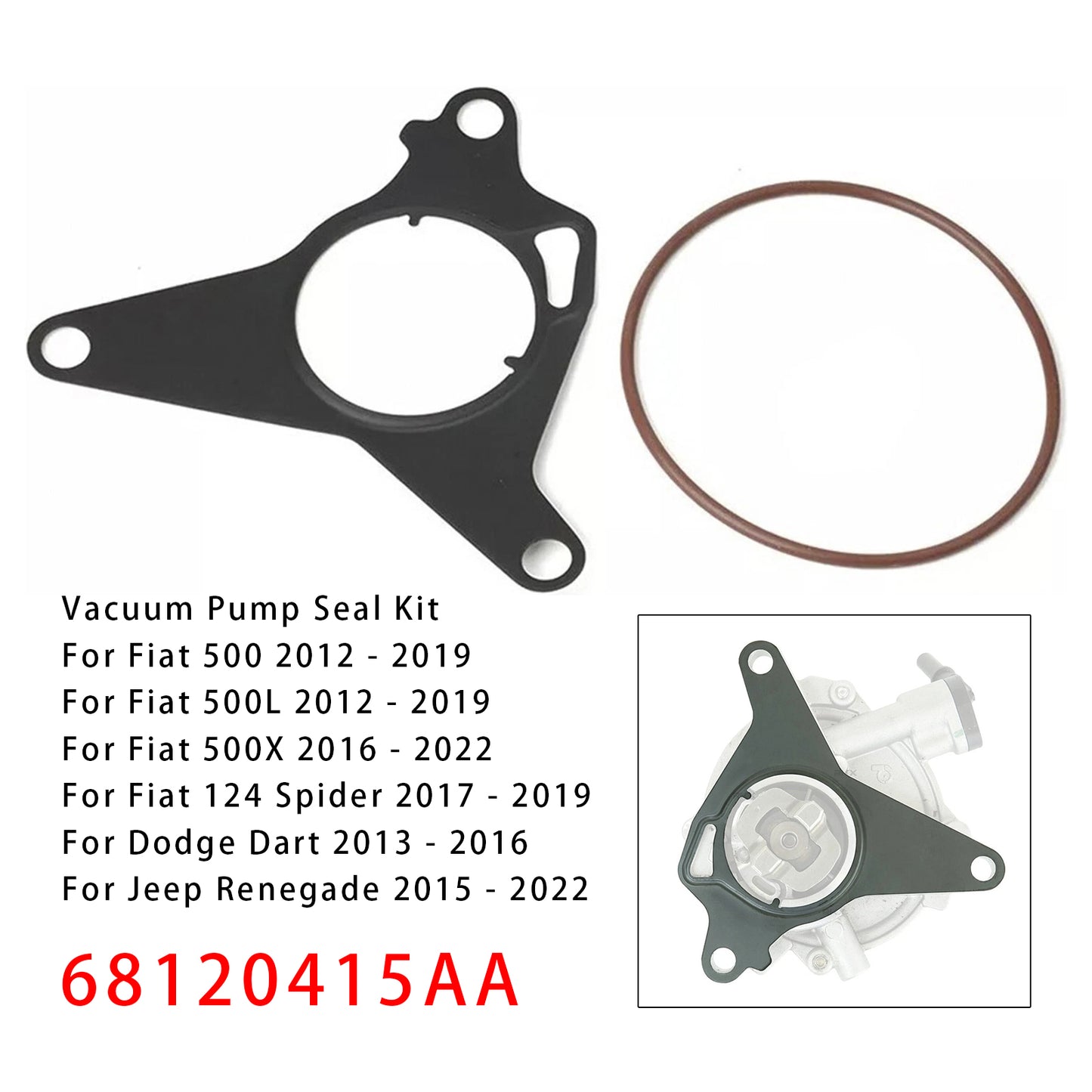 2012-2019 Fiat 500 55233645 Vacuum Pump Seal Kit