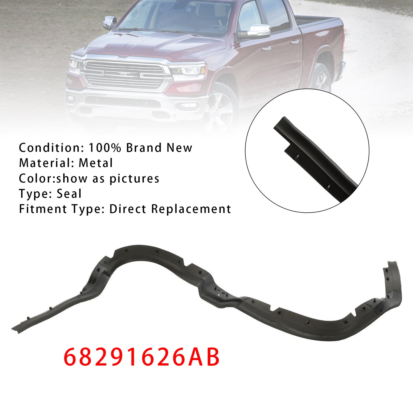2019-2026 Dodge Ram 1500 68291626AB Hood Seal Weather Strip