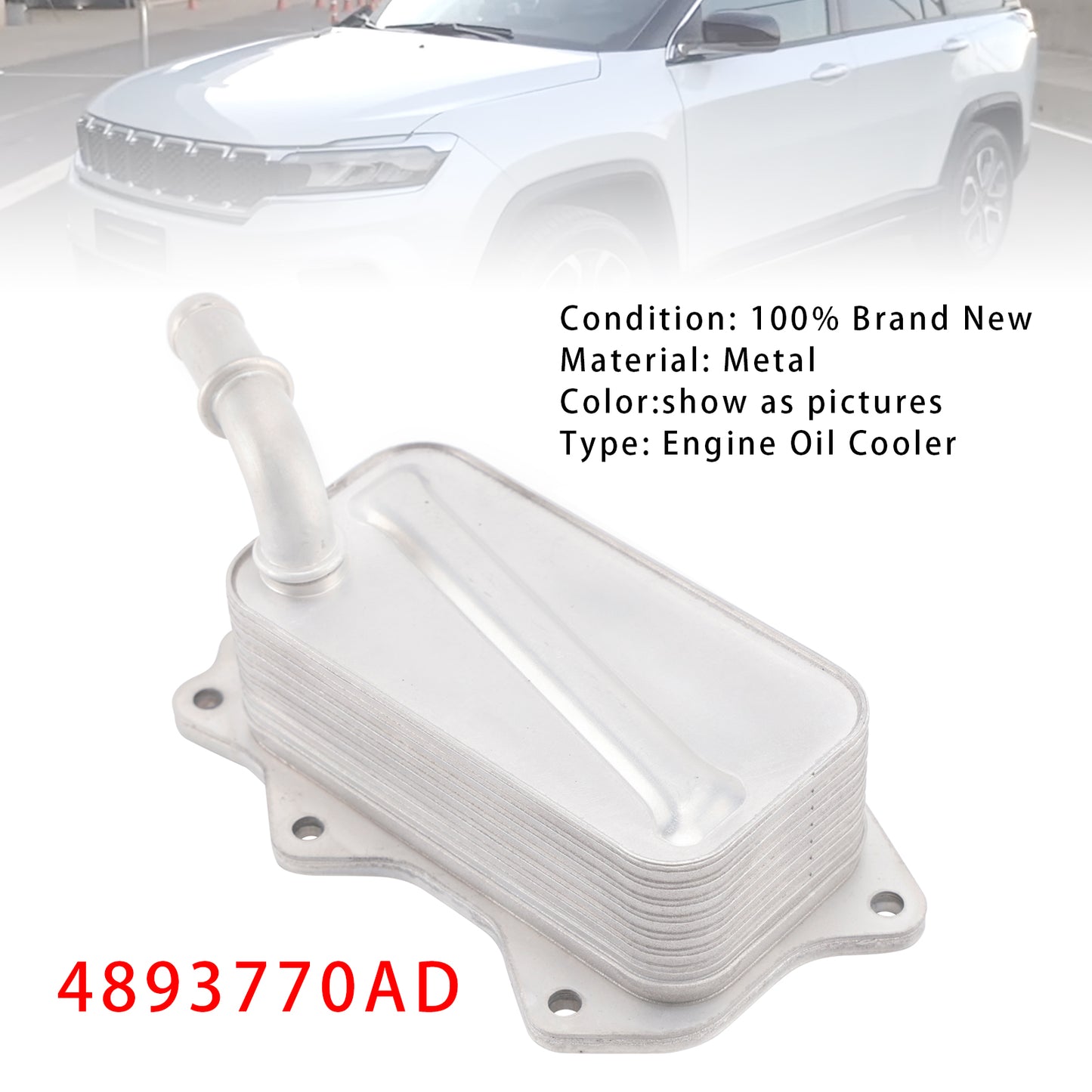 2019-2023 Jeep Grand Commander Cherokee 2.0T 4893770AD Engine Oil Cooler