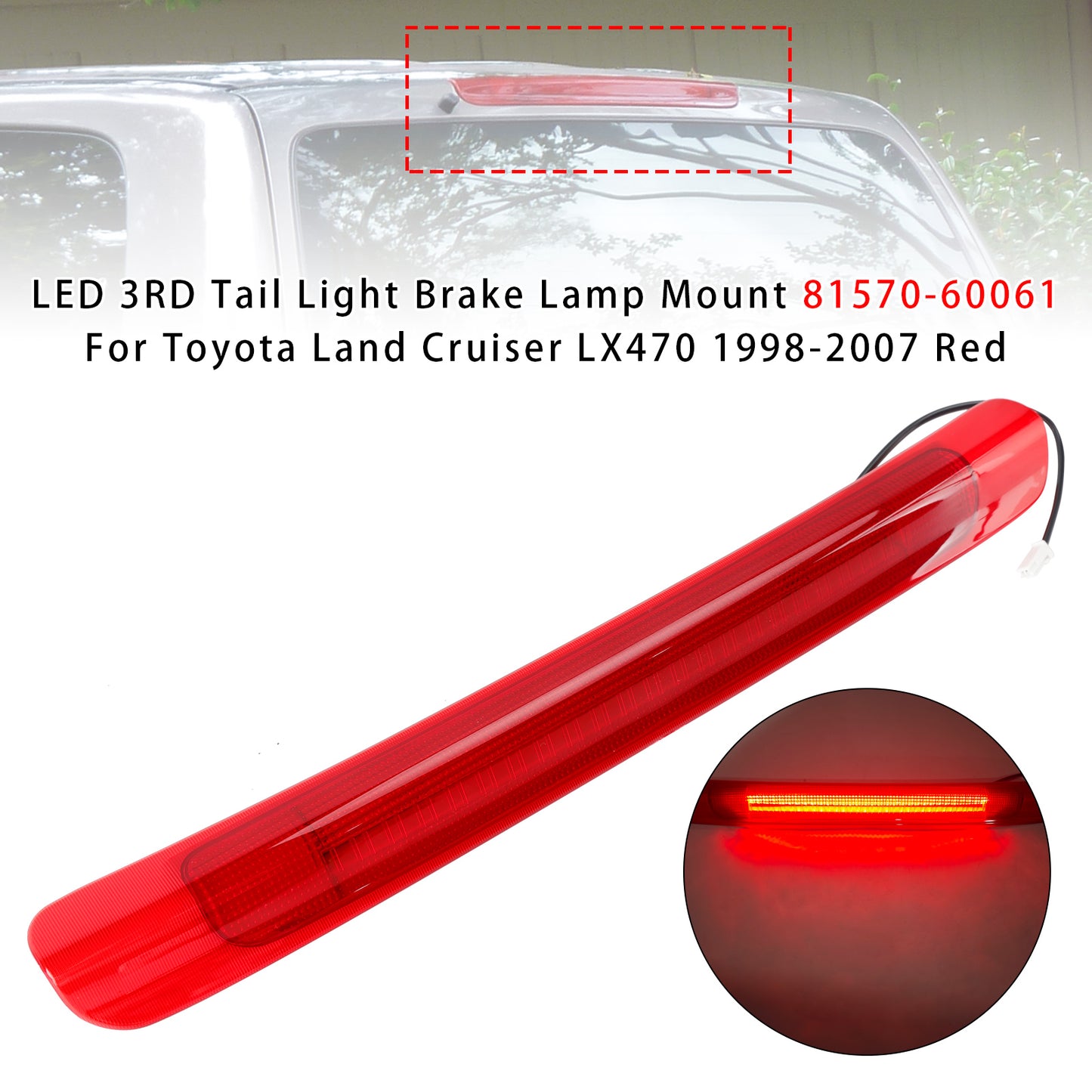 1998-2007 Lexus LX470 81570-60061 LED 3RD Tail Light Brake Lamp Mount