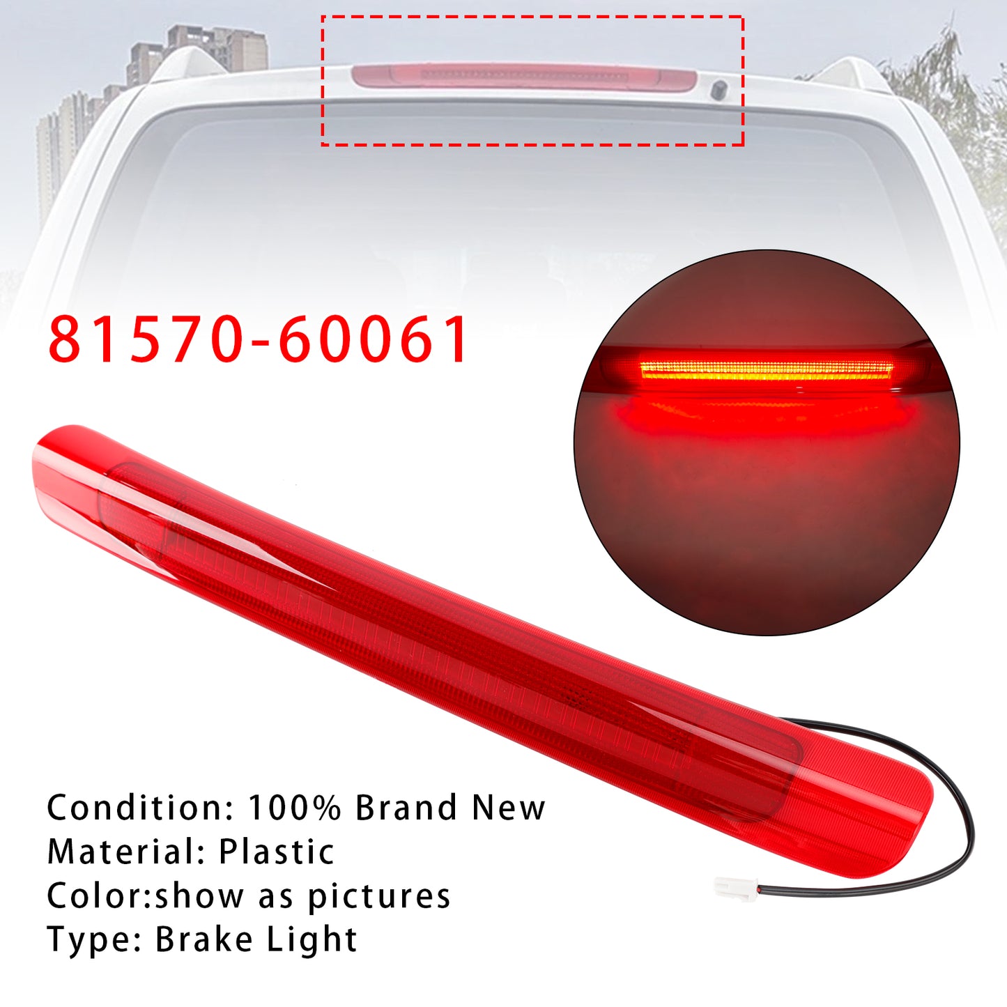 1998-2007 Lexus LX470 81570-60061 LED 3RD Tail Light Brake Lamp Mount