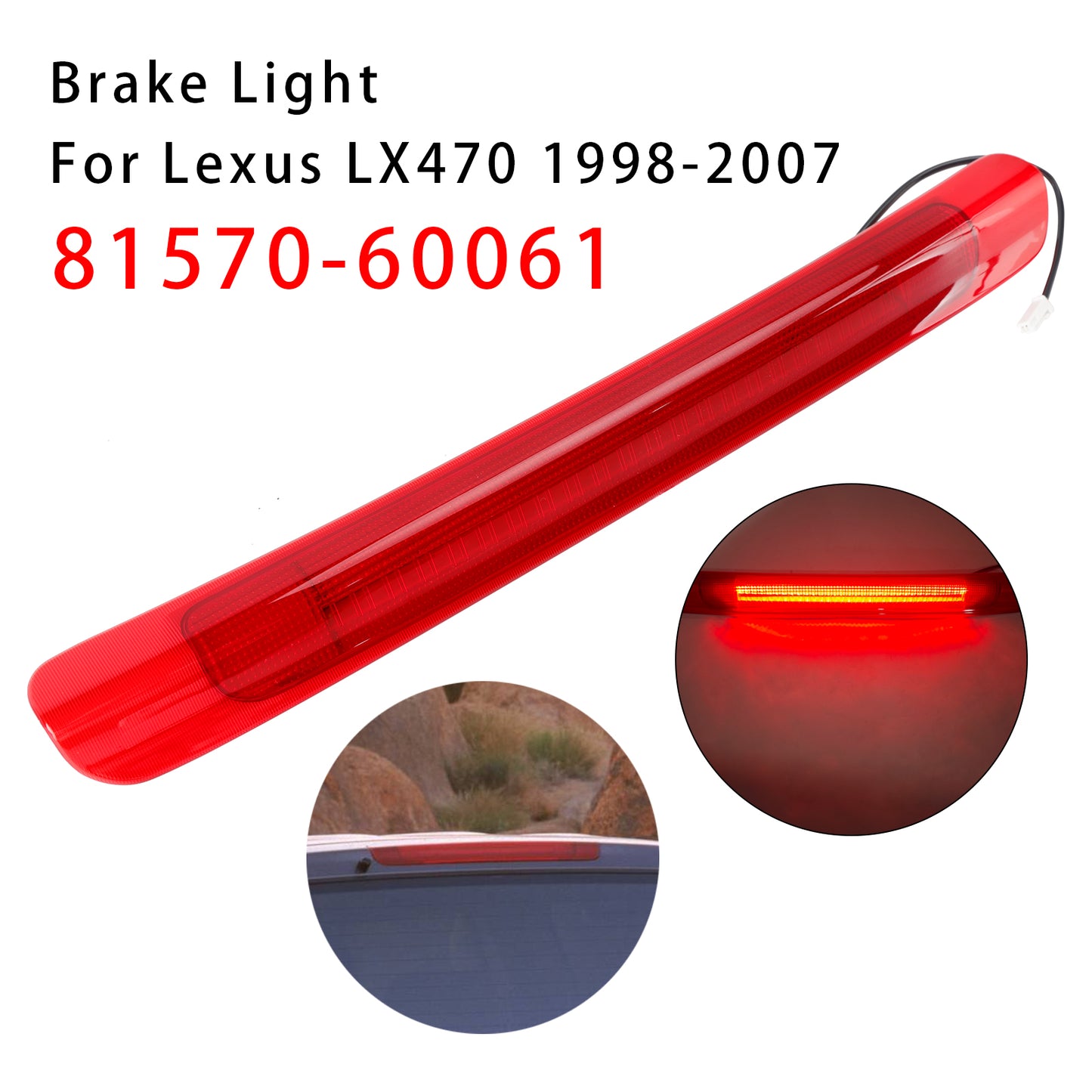 1998-2007 Lexus LX470 81570-60061 LED 3RD Tail Light Brake Lamp Mount