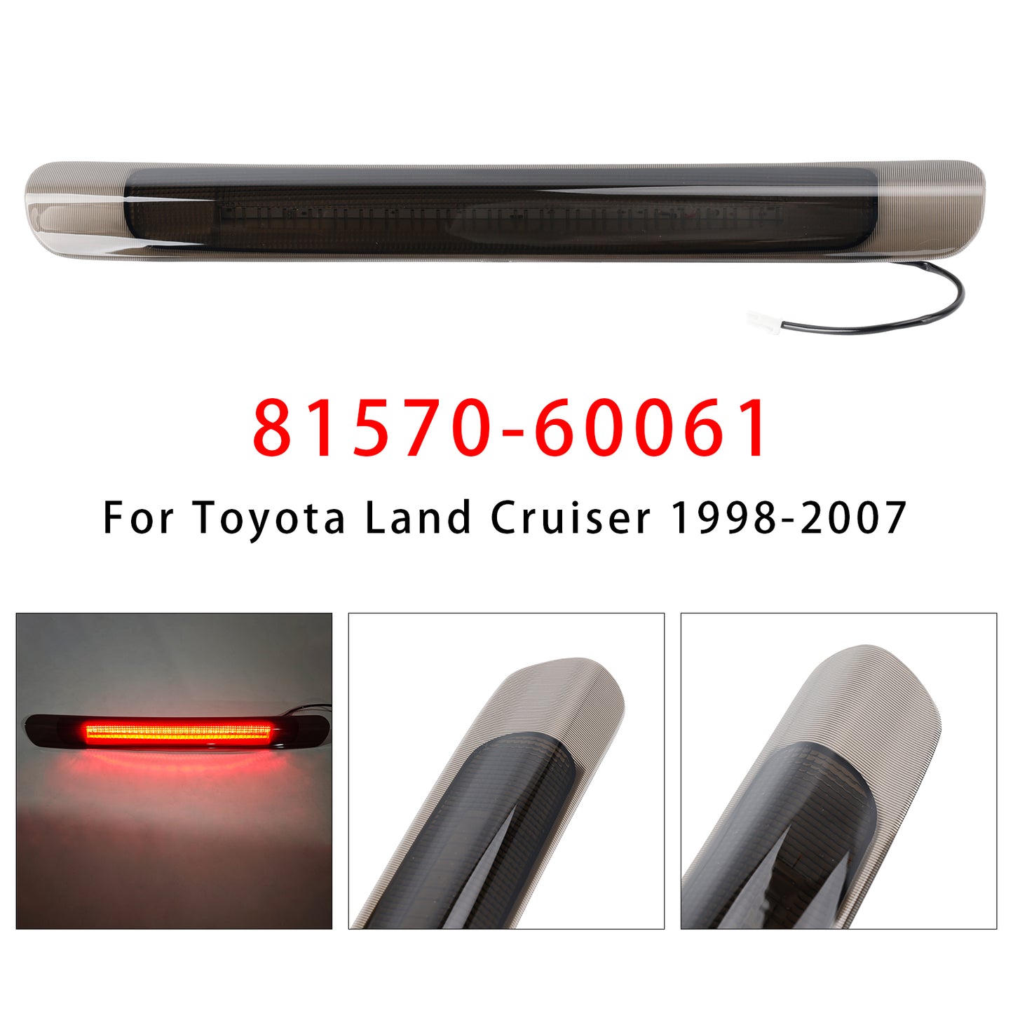 1998-2007 Toyota Land Cruiser LX470 Black 81570-60061 LED 3RD Tail Light Brake Lamp Mount
