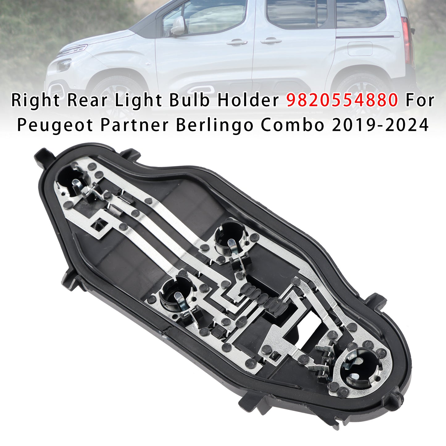 Right Rear Light Bulb Holder 9820554880 For Peugeot Partner Berlingo Combo 2019-2024
