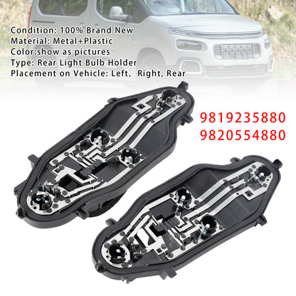 Left+Right Rear Light Bulb Holder 9819235880 9820554880 For Peugeot Partner Berlingo Combo 2019-2024