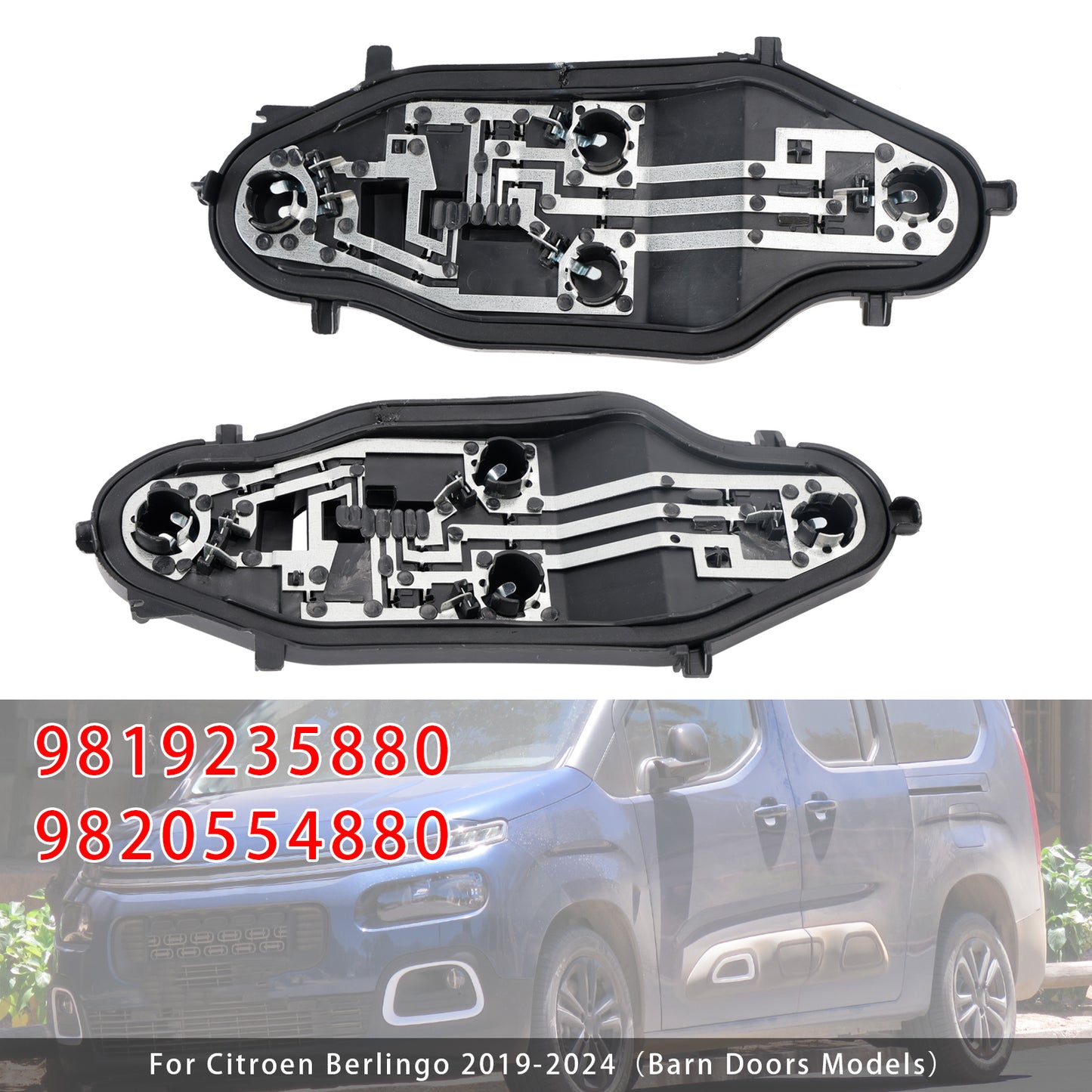 Left+Right Rear Light Bulb Holder 9819235880 9820554880 For Peugeot Partner Berlingo Combo 2019-2024
