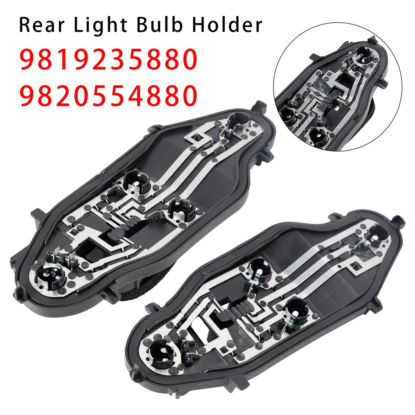 Left+Right Rear Light Bulb Holder 9819235880 9820554880 For Peugeot Partner Berlingo Combo 2019-2024