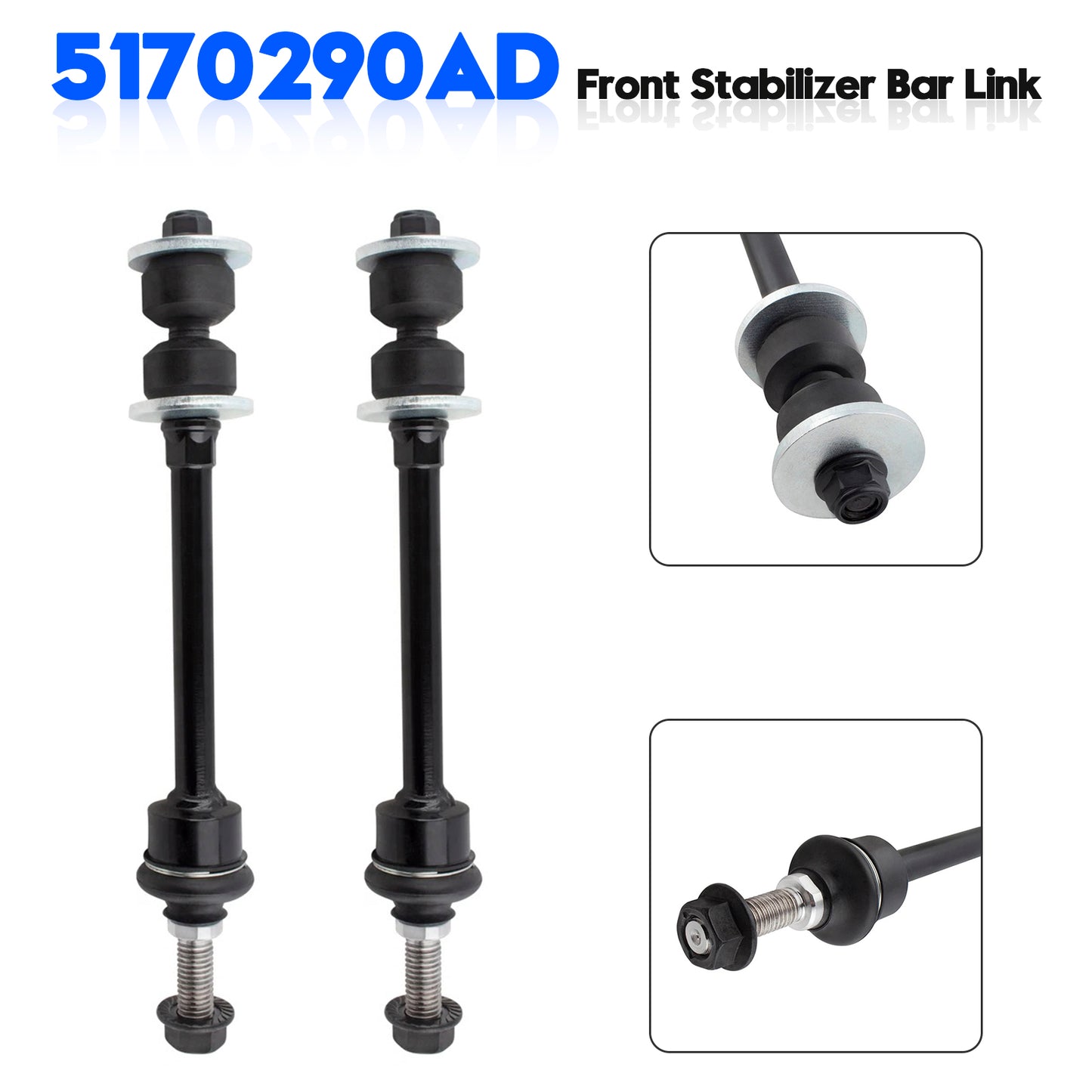 2pcs Front Stabilizer Bar Link K80894 for Dodge Ram 1500 4WD 2006-2018 5170290AD