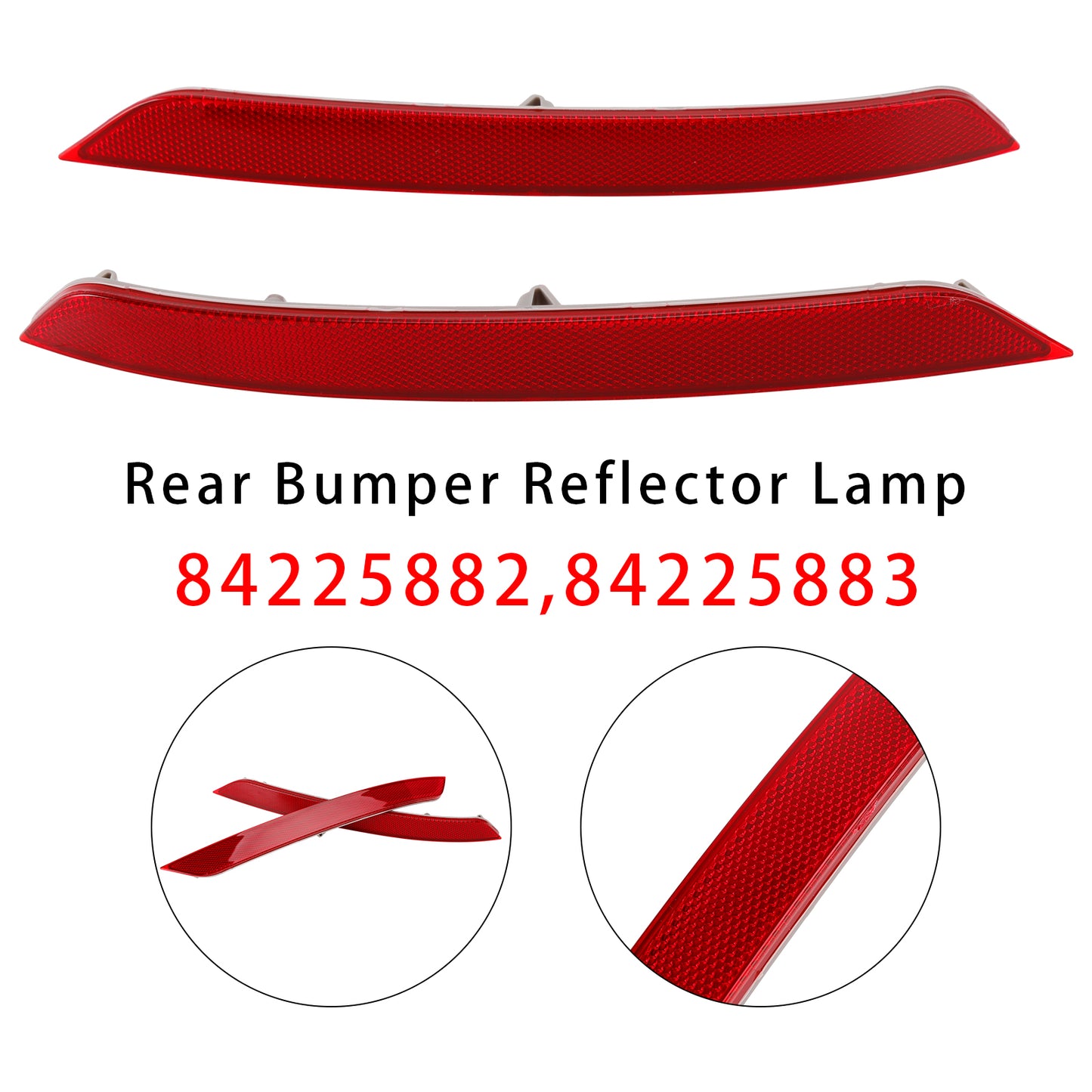 Red Rear Left+Right Bumper Reflector Lamp For GMC Terrain 2018-2024