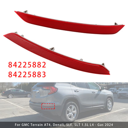 Red Rear Left+Right Bumper Reflector Lamp For GMC Terrain 2018-2024