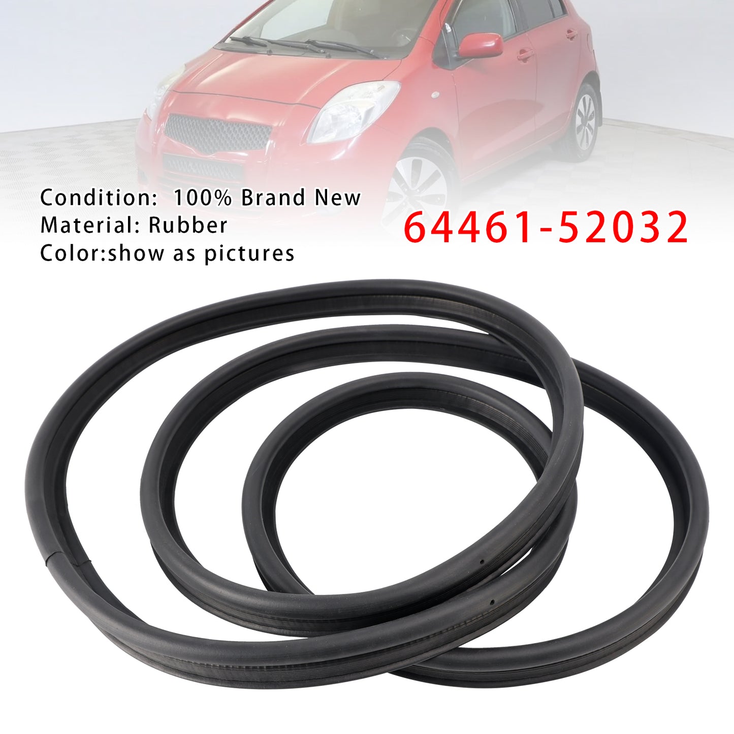Trunk Lid Weatherstrip Luggage Compartment Door 64461-52032 For Toyota Yaris 2007-2016