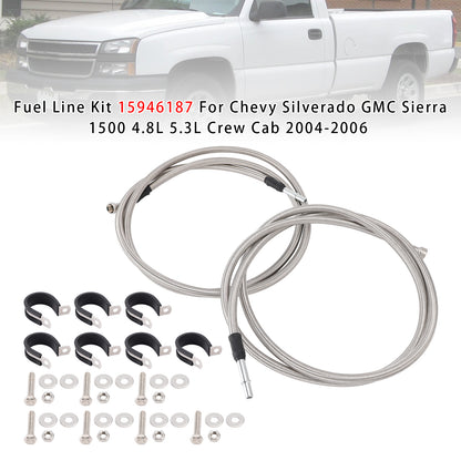 Fuel Line Kit 15946187 For Chevy Silverado GMC Sierra 1500 4.8L 5.3L Crew Cab 2004-2006