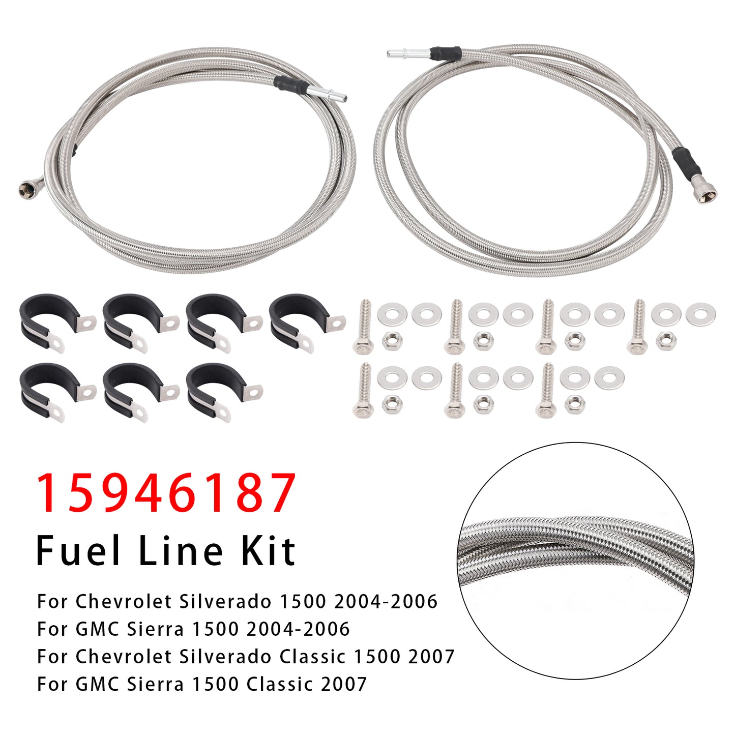 Fuel Line Kit 15946187 For Chevy Silverado GMC Sierra 1500 4.8L 5.3L Crew Cab 2004-2006