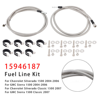 Fuel Line Kit 15946187 For Chevy Silverado GMC Sierra 1500 4.8L 5.3L Crew Cab 2004-2006