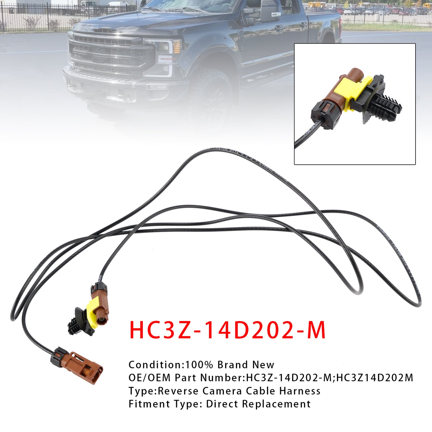 Reverse Camera Cable Harness For Ford F-250 Super Duty 17-22 HC3Z-14D202-M