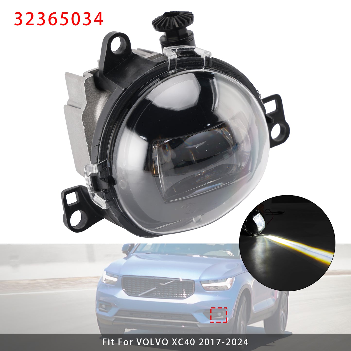 Left Front Fog Light Lamp For Volvo C40 S90 V90 XC40 2017-2024 32365034