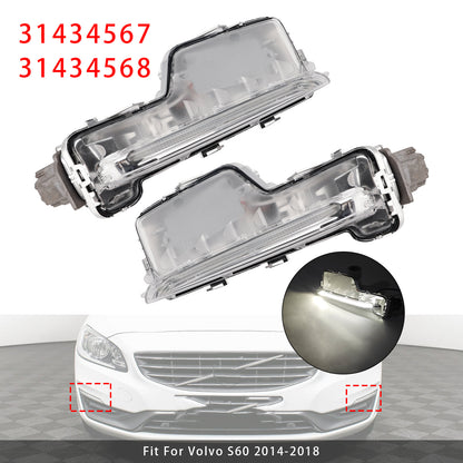Pair Front Fog Light Lamp For Volvo S60 2014-2018 31434567 31434568