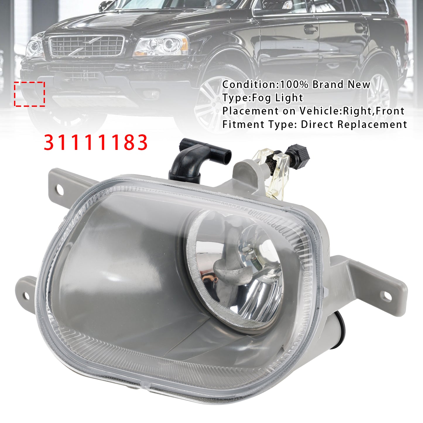 Right Front Fog Light Lamp For Volvo XC90 I 2.5L 3.2L 4.4L 03-14 31111183