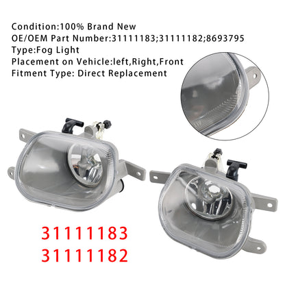 Pair Front Fog Light Lamp For Volvo XC90 I 2.5L 3.2L 4.4L 03-14 31111183