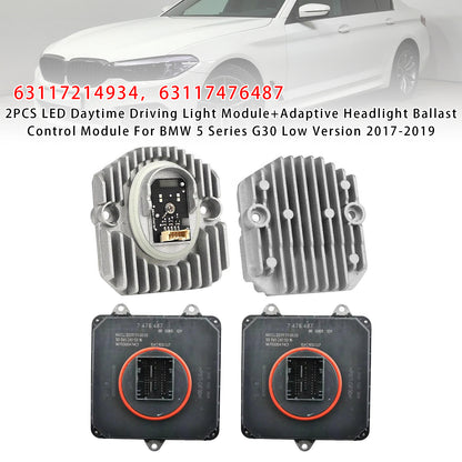 2017-2019 BMW 5 Series G30 Low Version 63117214934 2PCS LED Daytime Driving Light Module+Adaptive Headlight Ballast Control Module