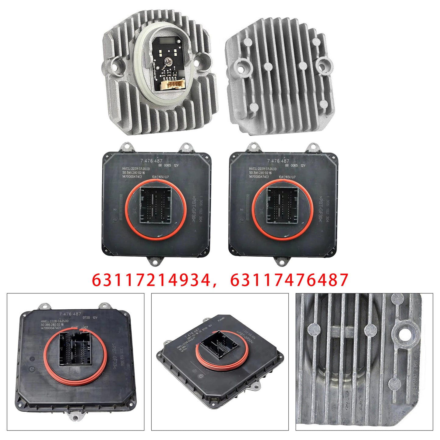 2017-2019 BMW 5 Series G30 Low Version 63117214934 2PCS LED Daytime Driving Light Module+Adaptive Headlight Ballast Control Module