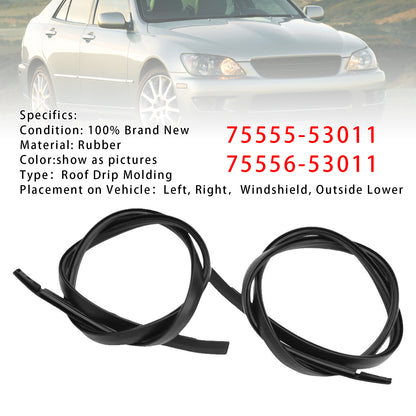 2001-2005 Lexus IS200 IS300 3.0L 7555553011 2x Left+Right Roof Drip Molding