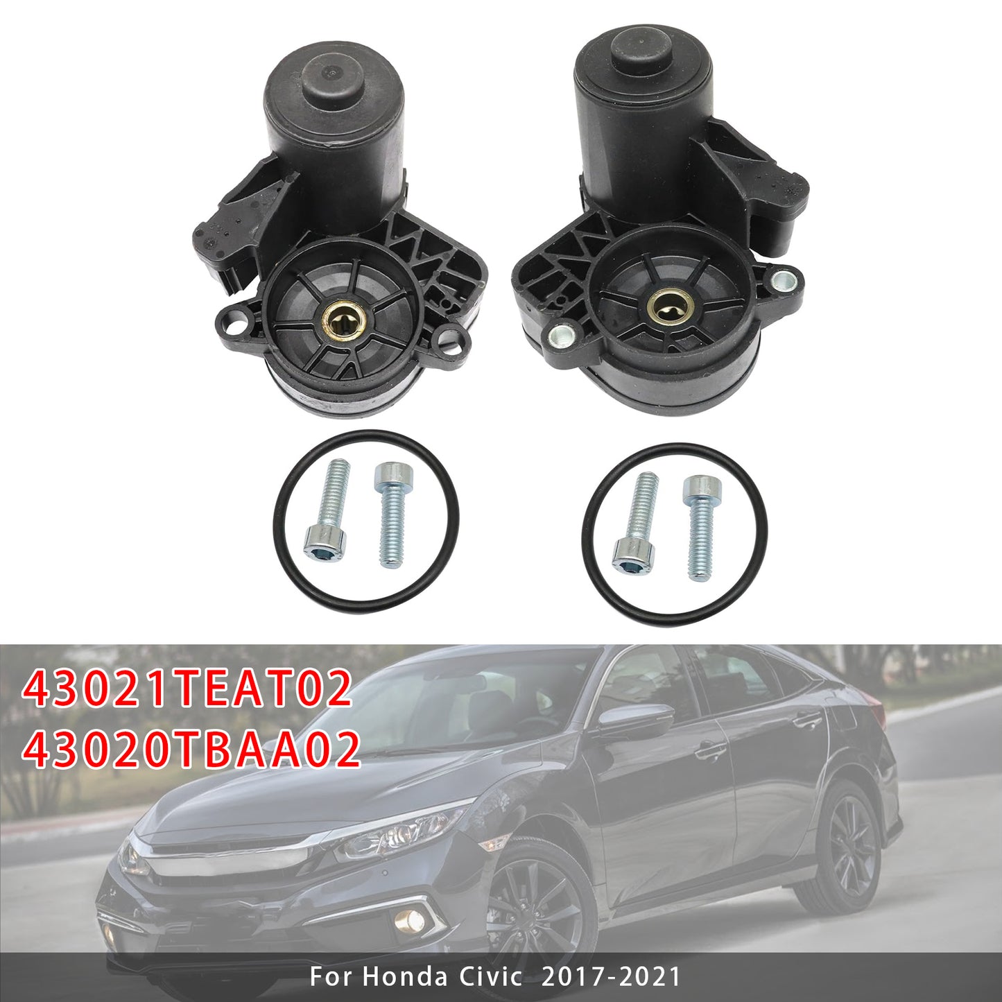2017-2021 Honda Civic 43020-TBA-A02 2x Rear Left+Right Parking Brake Actuator