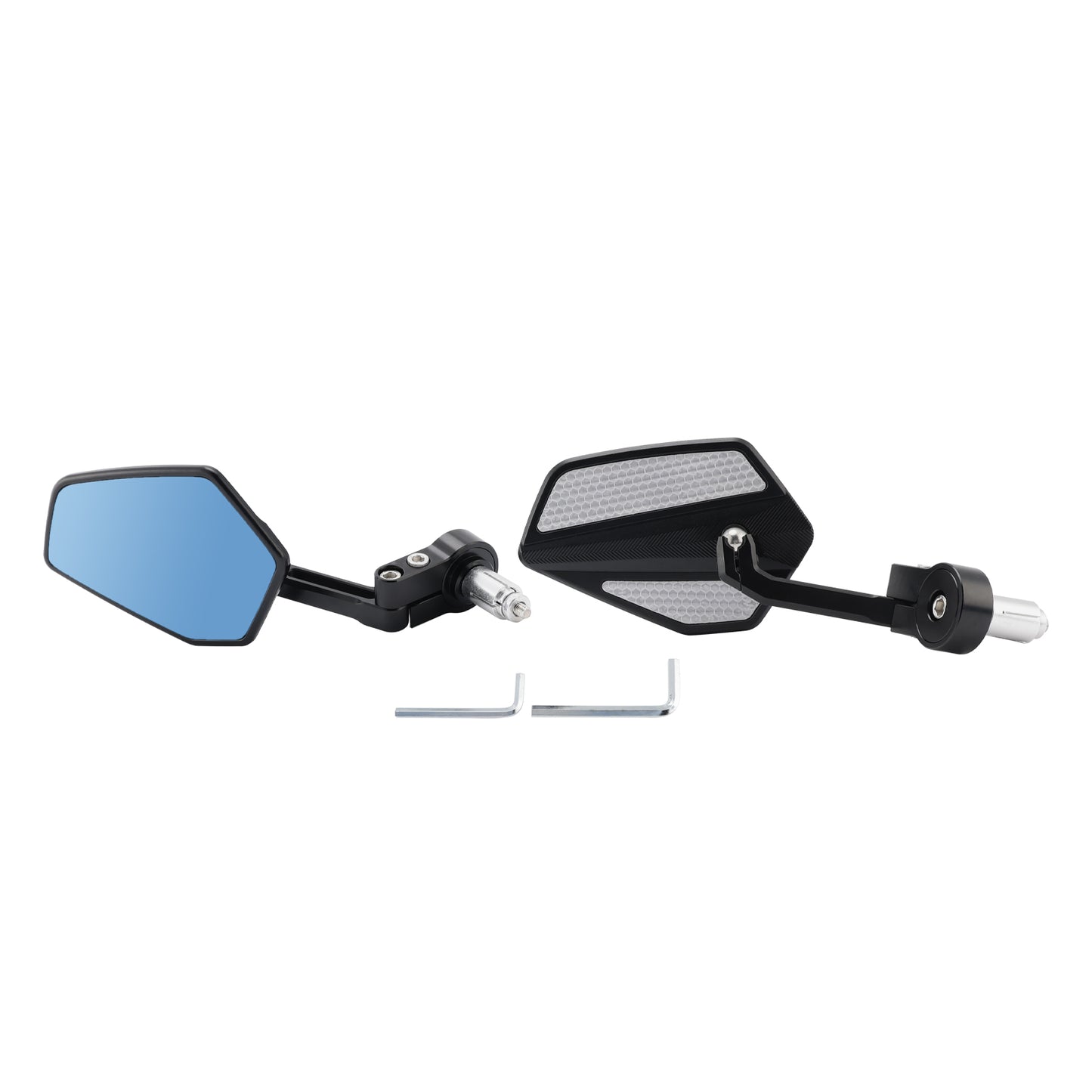 7/8" Universal Fit Rearview Mirrors CNC Aluminium Black Bar End Mirror Set