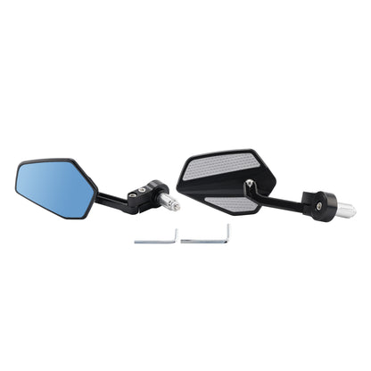 7/8" Universal Fit Rearview Mirrors CNC Aluminium Black Bar End Mirror Set