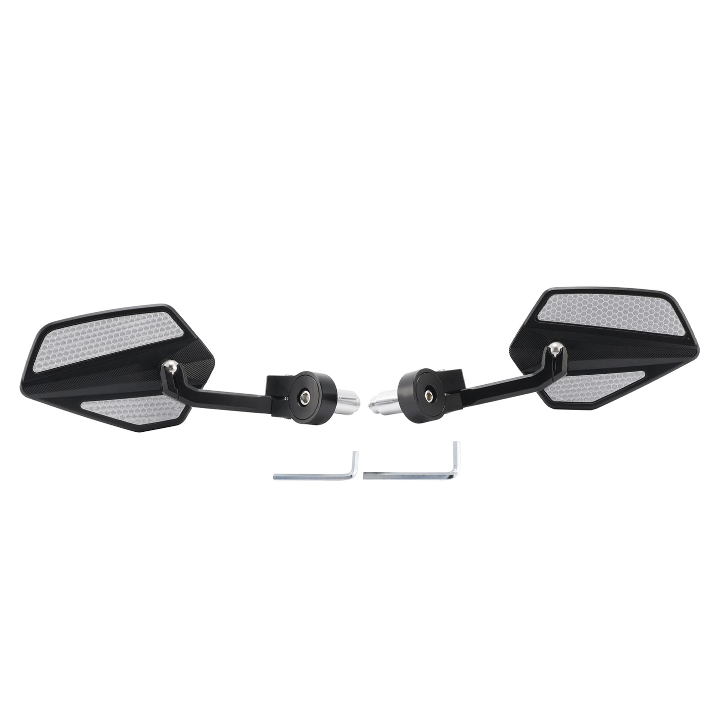 7/8" Universal Fit Rearview Mirrors CNC Aluminium Black Bar End Mirror Set