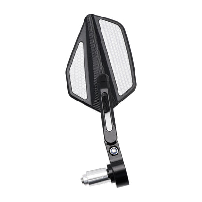 7/8" Universal Fit Rearview Mirrors CNC Aluminium Black Bar End Mirror Set