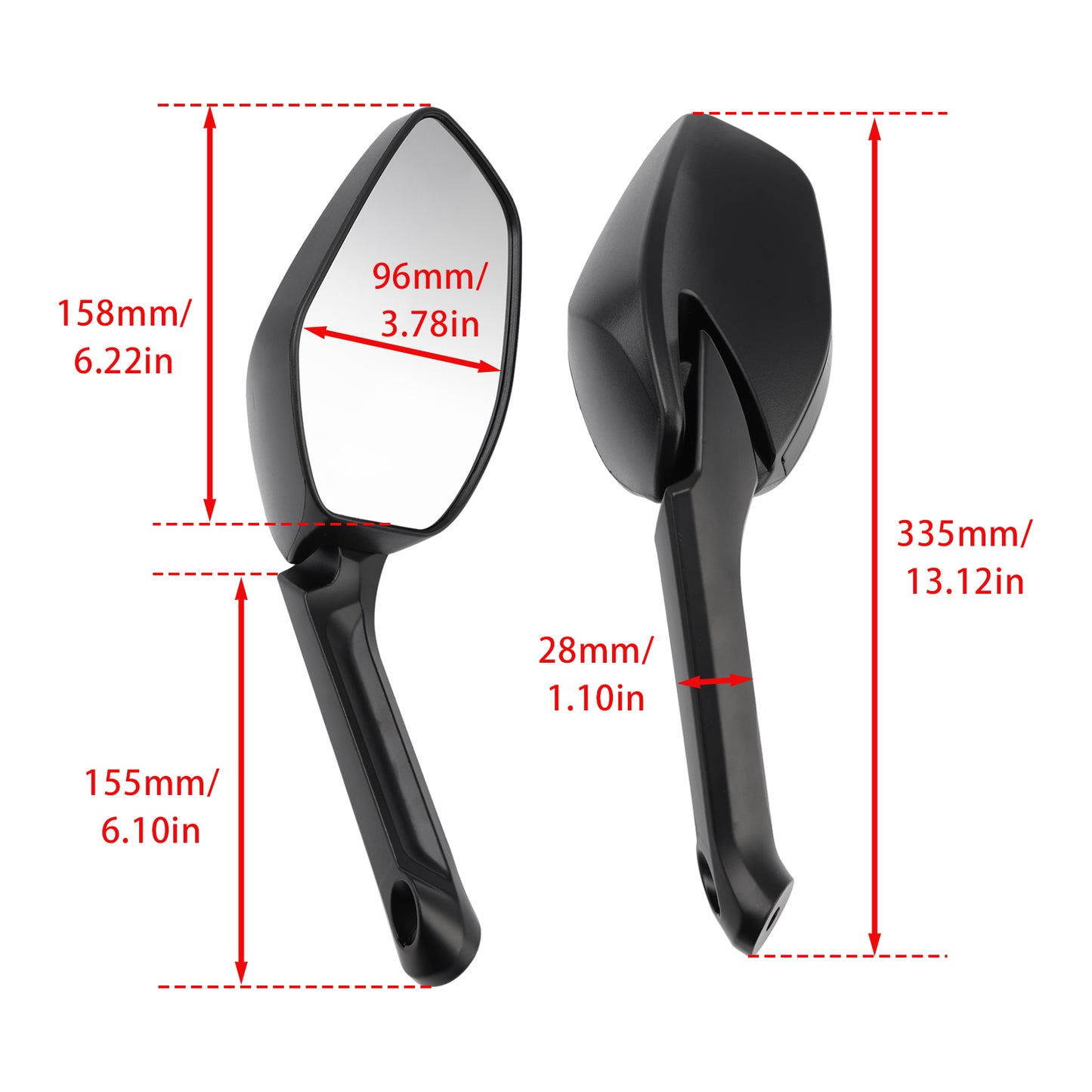2016-2017 Ducati Multistrada 1200 S Pikes Peak 52310462B Mirror Set Left & Right