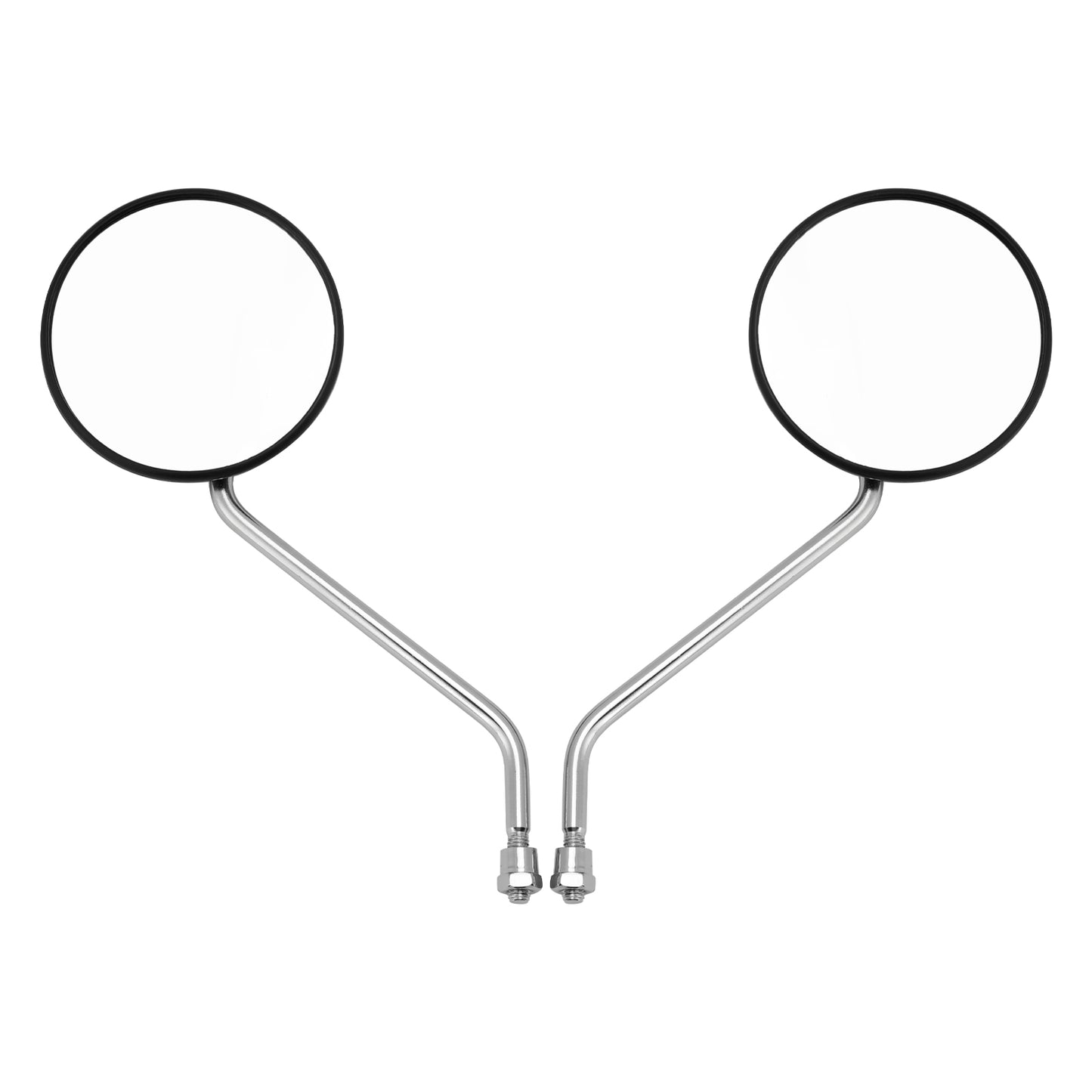 Scooter Moped 8mm Clockwise with Chrome Stem PAIR Universal Round Mirrors