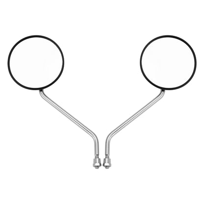 Scooter Moped 8mm Clockwise with Chrome Stem PAIR Universal Round Mirrors