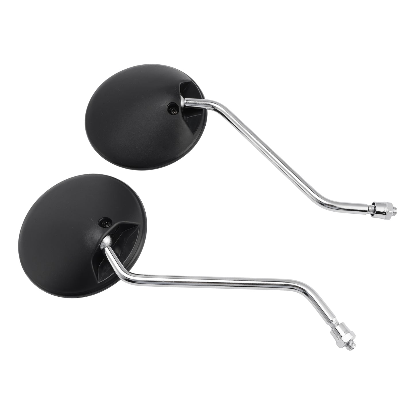 Scooter Moped 8mm Clockwise with Chrome Stem PAIR Universal Round Mirrors