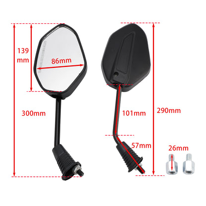 2017-2022 Honda Dio 110 SCV110 Black Rearview Mirrors Left & Right